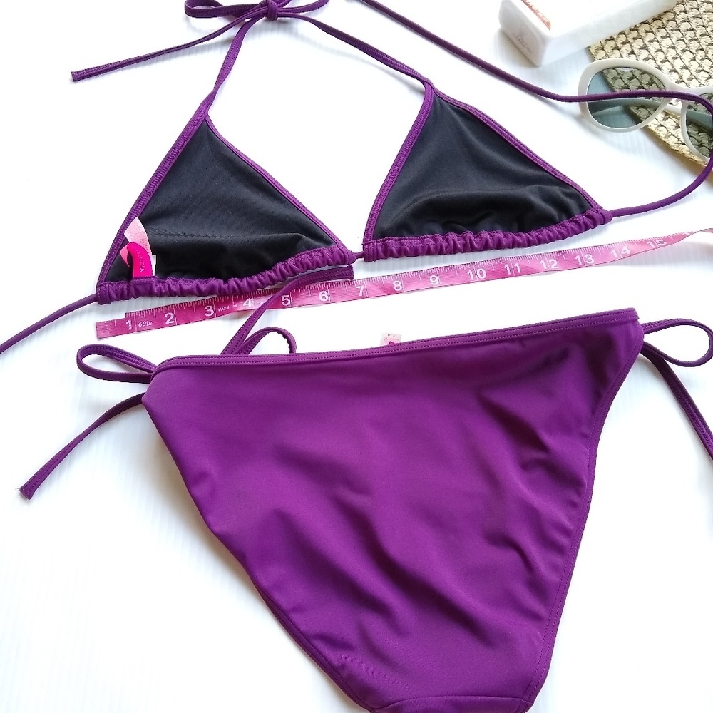 VICTORIA'S SECRET purple triangle bikini swimsuit - Picture 3 of 6